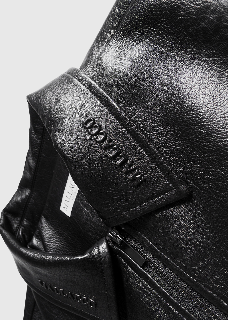 Topstitched Leather Jacket